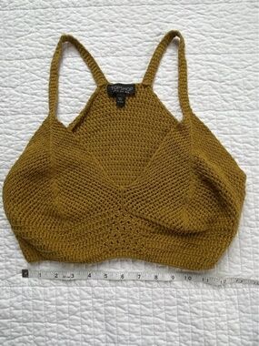 Crochet Halter Bralette Green Top Shop Size M